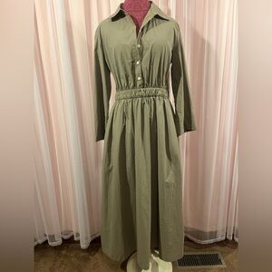 Zara Sage Green Long Flowy Lightweight Dress.